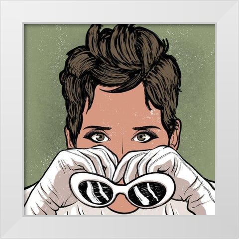 Mysterious Woman White Modern Wood Framed Art Print by Prime, Marcus