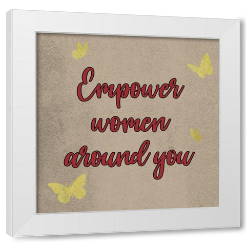 Crimson Empower Women White Modern Wood Framed Art Print by Prime, Marcus