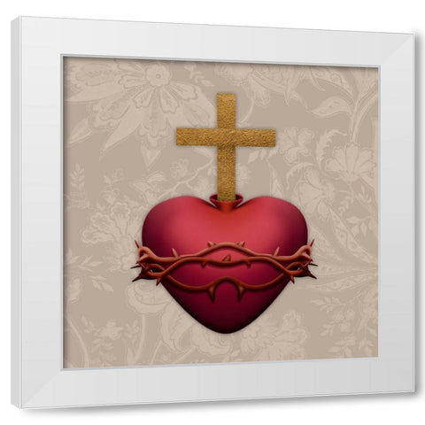 Courageous Heart White Modern Wood Framed Art Print by Prime, Marcus