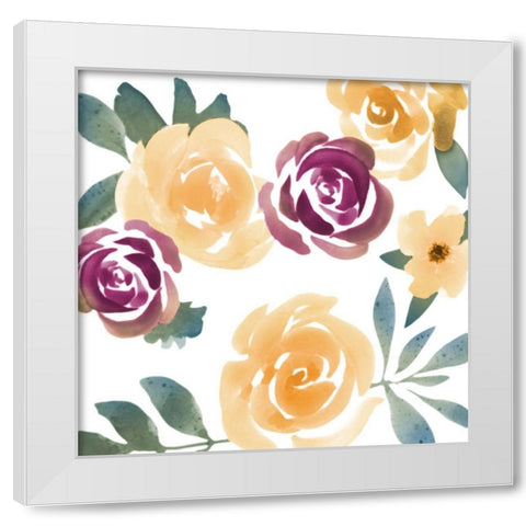 Bright Floral Bunch 1 White Modern Wood Framed Art Print by Prime, Marcus