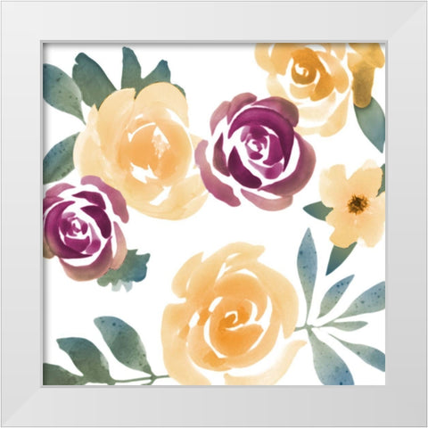 Bright Floral Bunch 1 White Modern Wood Framed Art Print by Prime, Marcus