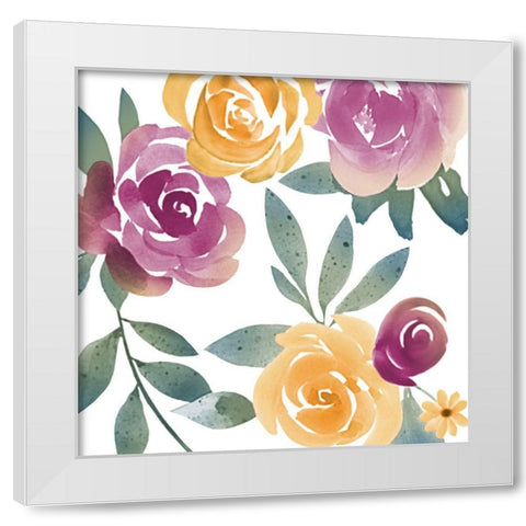 Bright Floral Bunch 2 White Modern Wood Framed Art Print by Prime, Marcus