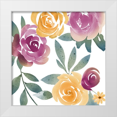 Bright Floral Bunch 2 White Modern Wood Framed Art Print by Prime, Marcus
