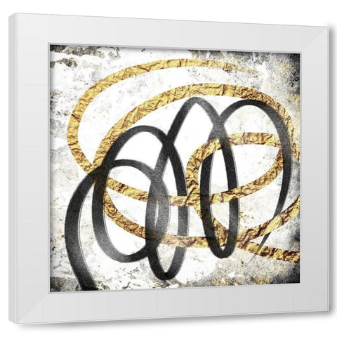 Gold And Black Scribble 2 White Modern Wood Framed Art Print by Prime, Marcus