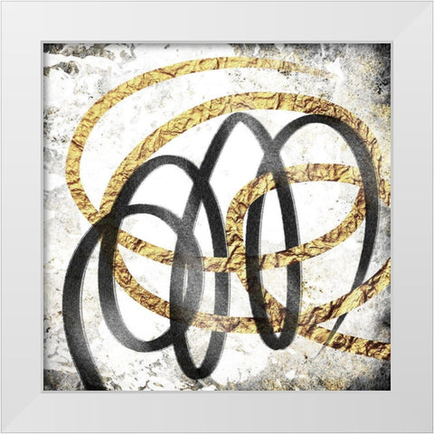 Gold And Black Scribble 2 White Modern Wood Framed Art Print by Prime, Marcus