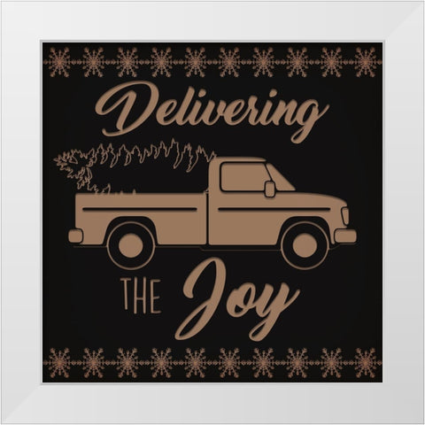 Delivering The Joy White Modern Wood Framed Art Print by Prime, Marcus
