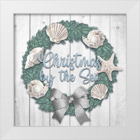 Christmas By The Sea White Modern Wood Framed Art Print by Prime, Marcus