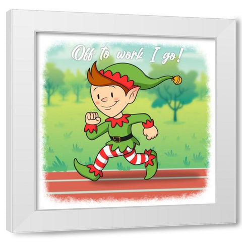 Off To Work White Modern Wood Framed Art Print by Prime, Marcus