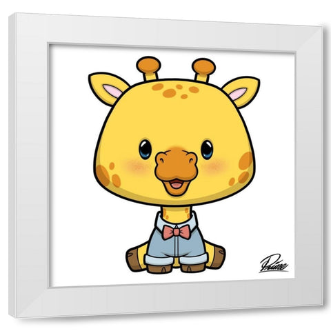 Gavin Giraffe White Modern Wood Framed Art Print by Prime, Marcus