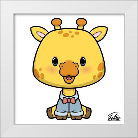 Gavin Giraffe White Modern Wood Framed Art Print by Prime, Marcus