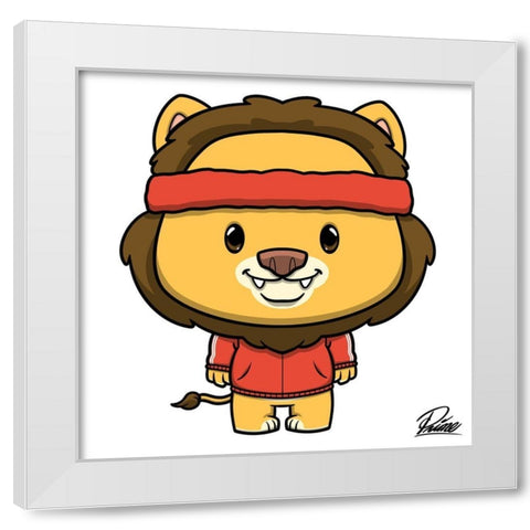Lucas Lion White Modern Wood Framed Art Print by Prime, Marcus