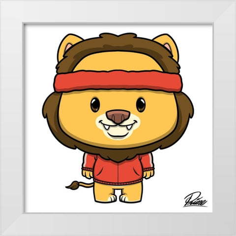 Lucas Lion White Modern Wood Framed Art Print by Prime, Marcus