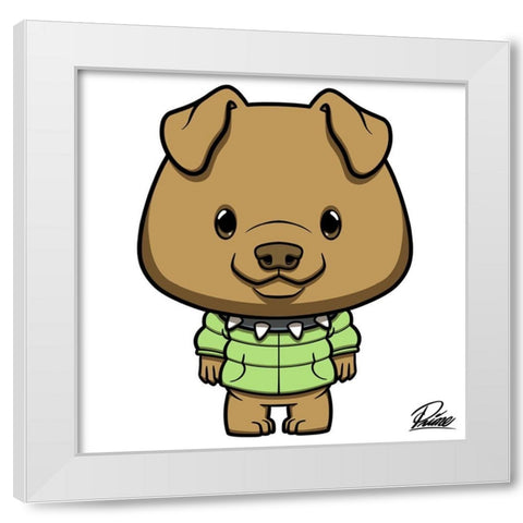 Peter Pitbull White Modern Wood Framed Art Print by Prime, Marcus