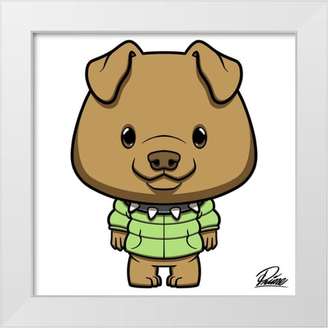 Peter Pitbull White Modern Wood Framed Art Print by Prime, Marcus