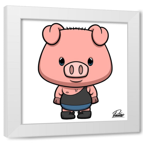 Preston Pig White Modern Wood Framed Art Print by Prime, Marcus