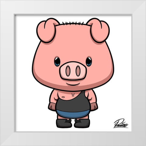 Preston Pig White Modern Wood Framed Art Print by Prime, Marcus