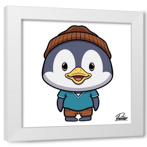 Pryce Penguin White Modern Wood Framed Art Print by Prime, Marcus