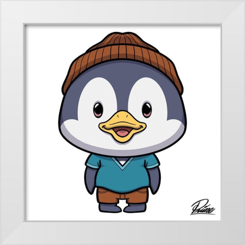 Pryce Penguin White Modern Wood Framed Art Print by Prime, Marcus