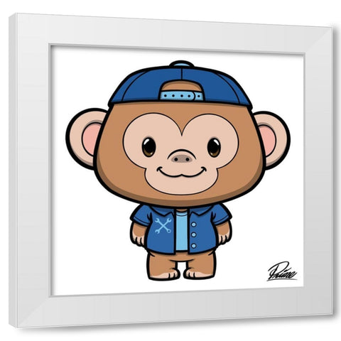 Ramsey Monkey White Modern Wood Framed Art Print by Prime, Marcus
