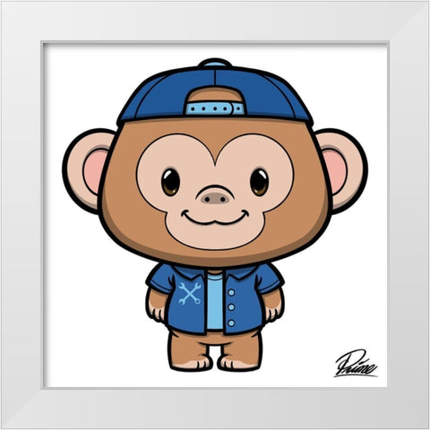 Ramsey Monkey White Modern Wood Framed Art Print by Prime, Marcus