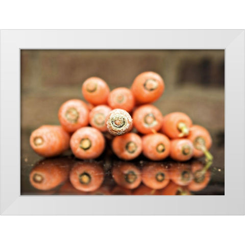 Carrots White Modern Wood Framed Art Print by Reed, Michele