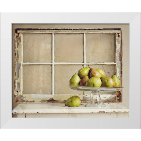 Window Pears White Modern Wood Framed Art Print by Reed, Michele