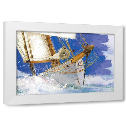 Sailing 2 White Modern Wood Framed Art Print by Miller, Savannah