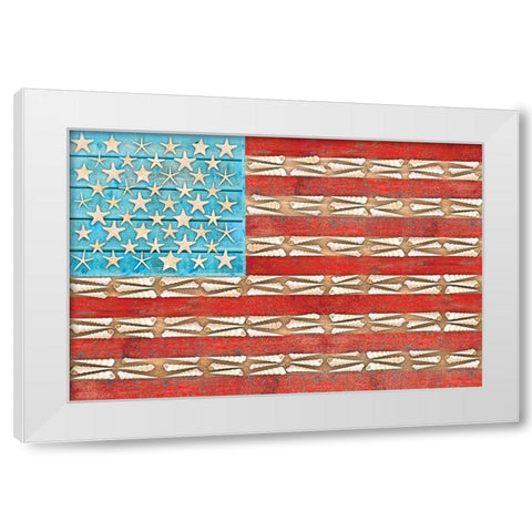 Shells 3 White Modern Wood Framed Art Print by Miller, Savannah