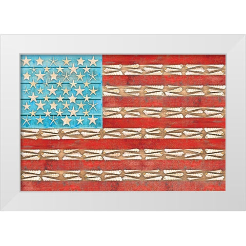 Shells 3 White Modern Wood Framed Art Print by Miller, Savannah