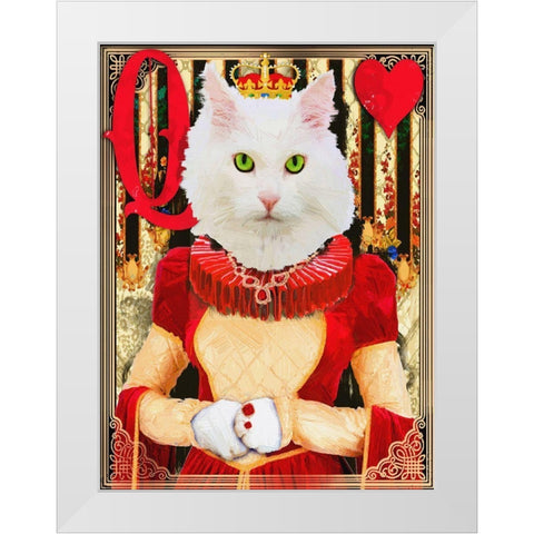 Queen of Hearts White Modern Wood Framed Art Print by Miller, Savannah