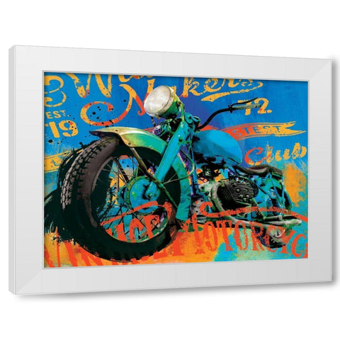 Vintage Bikes White Modern Wood Framed Art Print by Miller, Savannah