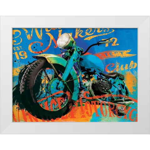 Vintage Bikes White Modern Wood Framed Art Print by Miller, Savannah