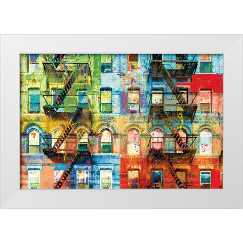 Bowery Block White Modern Wood Framed Art Print by Miller, Savannah