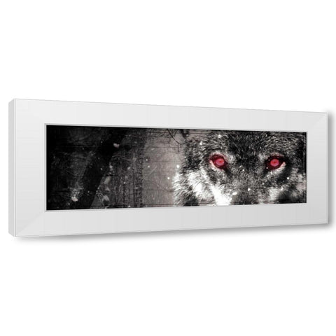 Wolf Eyes White Modern Wood Framed Art Print by Villa, Milli