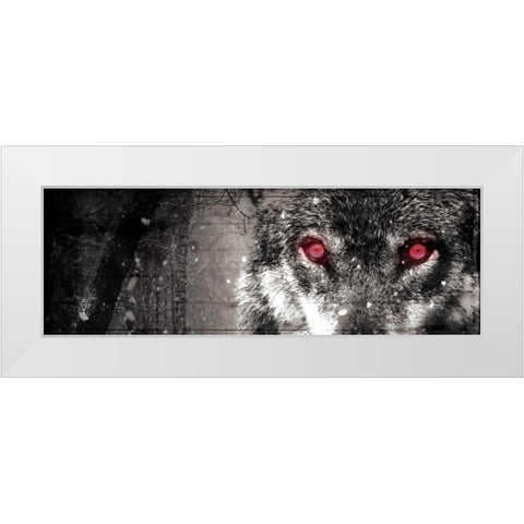 Wolf Eyes White Modern Wood Framed Art Print by Villa, Milli