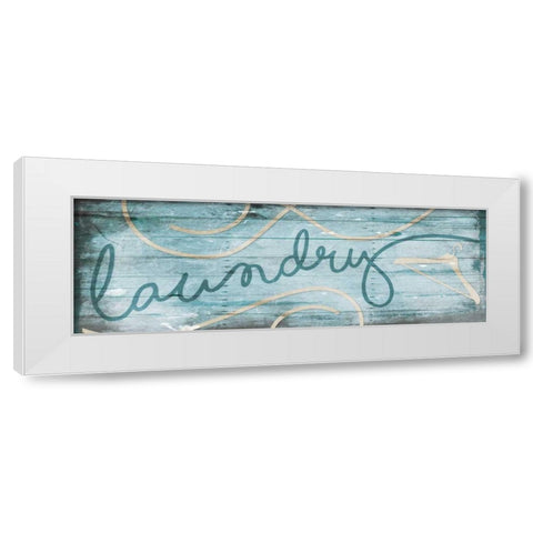 Laundry Hanger Blue White Modern Wood Framed Art Print by Villa, Milli