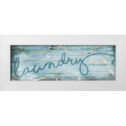 Laundry Hanger Blue White Modern Wood Framed Art Print by Villa, Milli