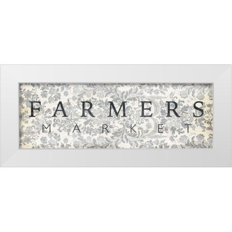 Farmers Market White Modern Wood Framed Art Print by Villa, Milli