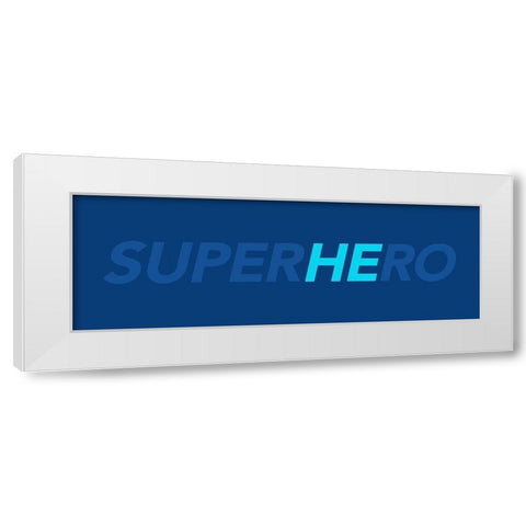 SuperHEro White Modern Wood Framed Art Print by Villa, Mlli