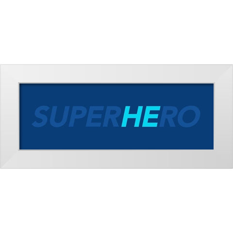 SuperHEro White Modern Wood Framed Art Print by Villa, Mlli
