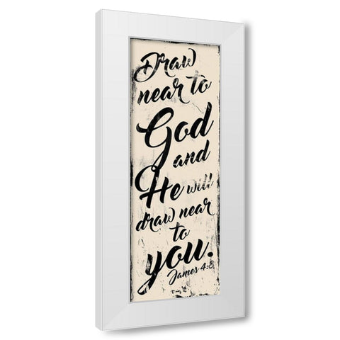 Draw Near Reverse Cream White Modern Wood Framed Art Print by Villa, Mlli