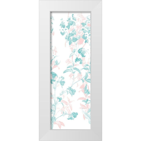 Blush Teal In The Wind White Modern Wood Framed Art Print by Villa, Mlli