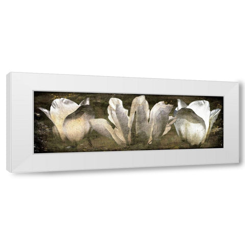 Three Tulips Amber White Modern Wood Framed Art Print by Villa, Mlli