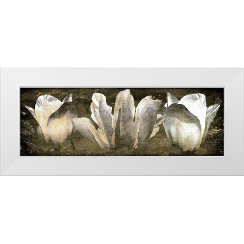 Three Tulips Amber White Modern Wood Framed Art Print by Villa, Mlli