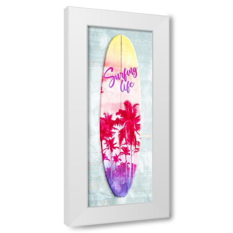 Surf Palms White Modern Wood Framed Art Print by Villa, Mlli