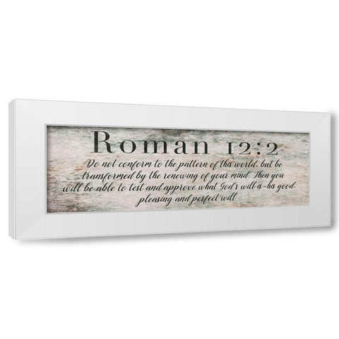 Roman 12:2 White Modern Wood Framed Art Print by Villa, Mlli