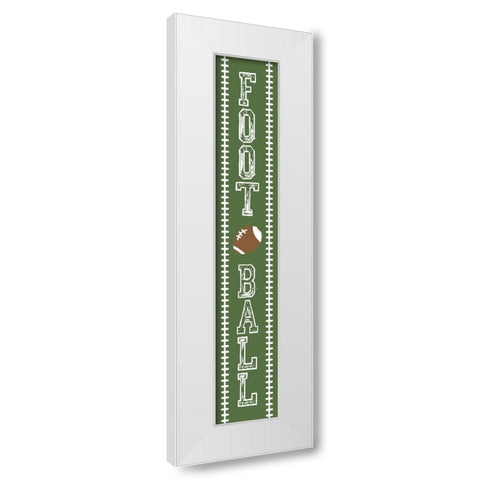 Football Banner White Modern Wood Framed Art Print by Villa, Mlli