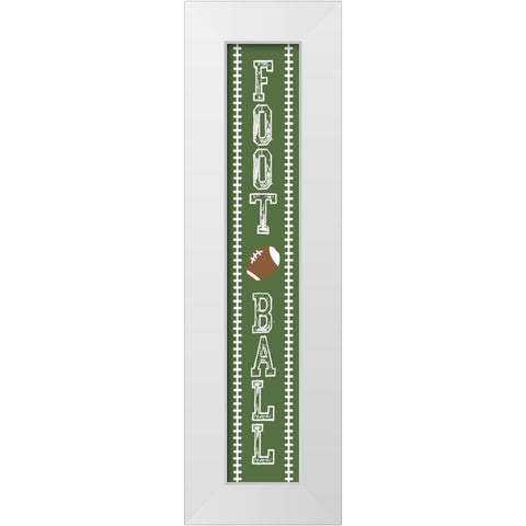 Football Banner White Modern Wood Framed Art Print by Villa, Mlli
