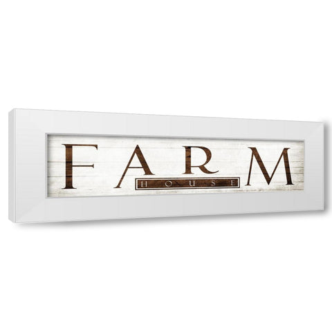 Farm House Title White Modern Wood Framed Art Print by Villa, Mlli