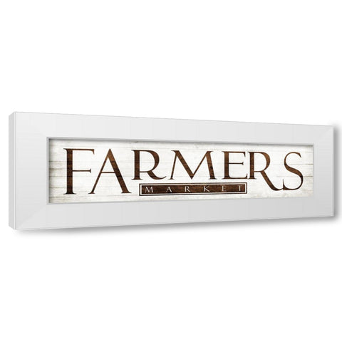Farmers Market White Modern Wood Framed Art Print by Villa, Mlli